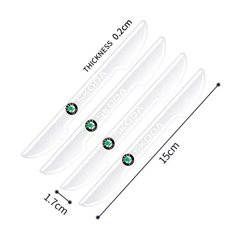 4Pcs For Skoda Rapid Octavia A5 S Kodiaq Fabia A7 Octavia VII Transparent Car Door Anti-collision Protector Bumper Strip Sticker jzfb61