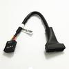15cm Black PC Cable Adapter Internal 9-Pin Female USB 2.0 to19-Pin Male USB 3.0