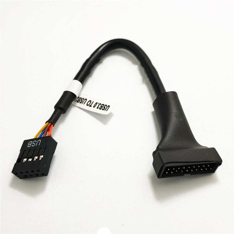 15cm Black PC Cable Adapter Internal 9-Pin Female USB 2.0 to19-Pin Male USB 3.0