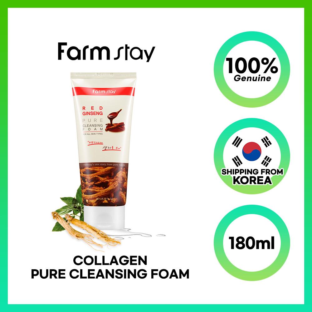 FARM STAY Очищающая пенка Red Ginseng Pure 180 мл
