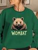 Curious Wombat Illustration Women's Sweatshirts