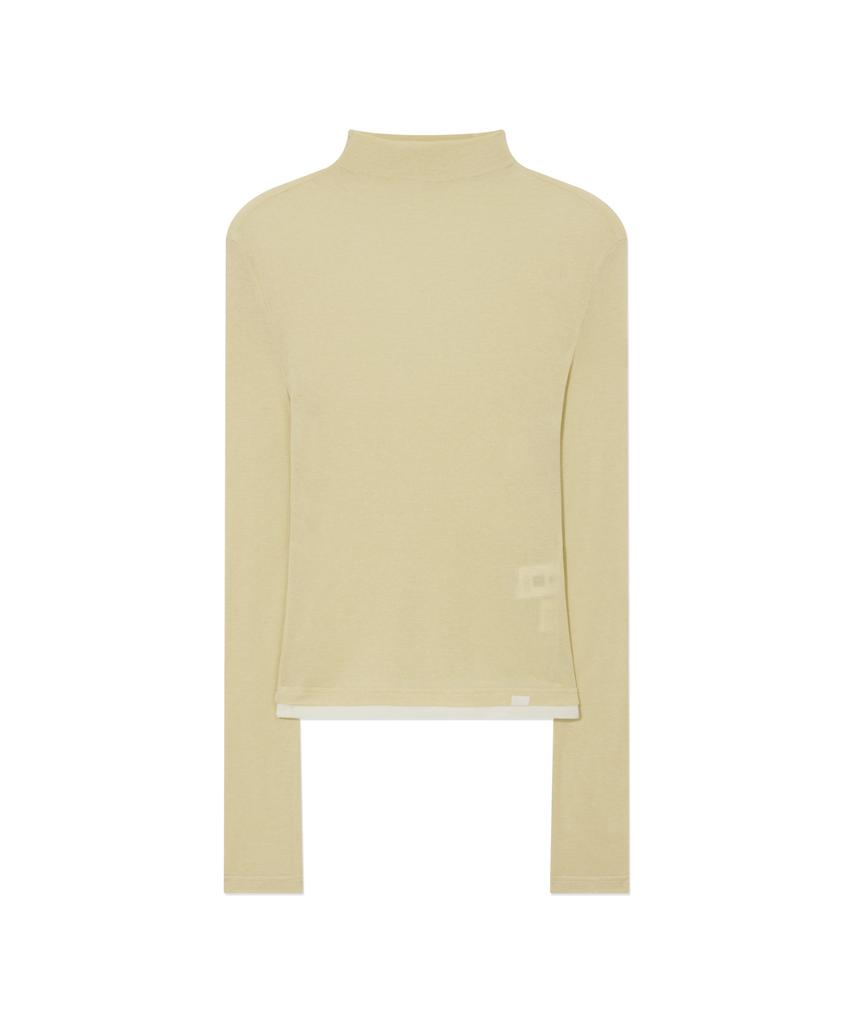 COVERNAT WOMAN Wool Tencel Turtleneck T-Shirt Butter