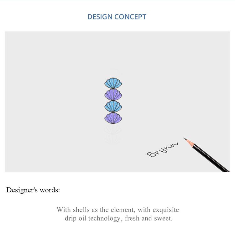BAMOER стерлингового серебра 925 пробы, синий, фиолетовый, эмаль, бусины-ракушки мечты, очаровательная бусина для оригинального браслета 3 мм