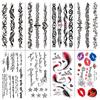 English Tattoo Sticker Feather Red Lip Totem Arm Circle Set Simulation Waterproof Tattoo Sticker
