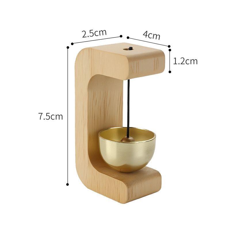 Door Suction Dopamine Wind Chime Magnetic Walnut Wooden Doorbell Fridge Magnet Small Gift Living Room Decoration