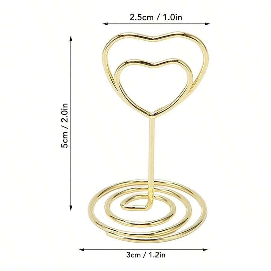 10-50pcs Mini Place Card Holder Table Number Holders Table Card Holders Wedding Heart Shaped Table Sign Picture Photo Holder