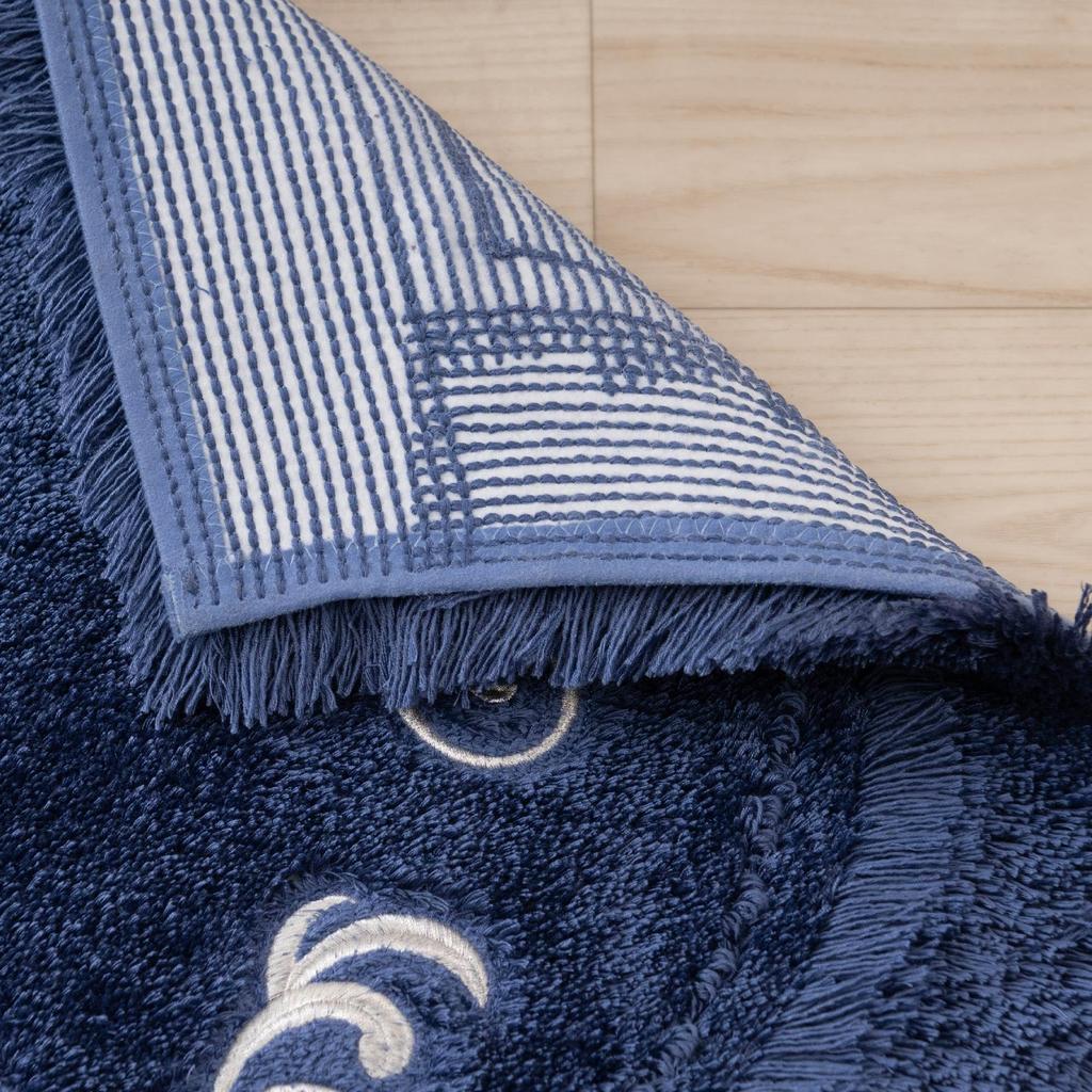 Senko NYNAS Royal Palace Bath 55 x 85 Navy Blue with Elegant 14647 Mat, approx. cm, Rhinestones, Design,