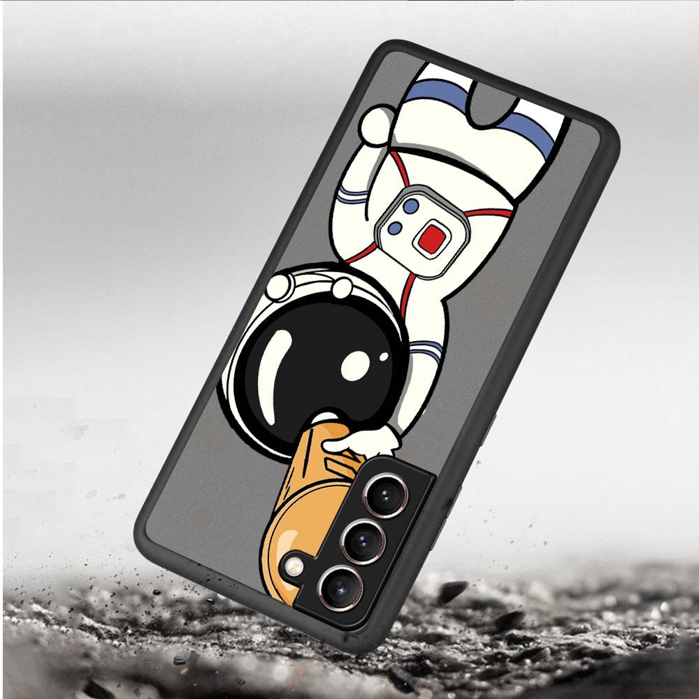 Симпатичный матовый чехол Astronaut для Samsung Galaxy S22 S20 S21 FE S10 S9 Plus S8 Capa Note 20 Ultra 10 Lite Phone Fundas