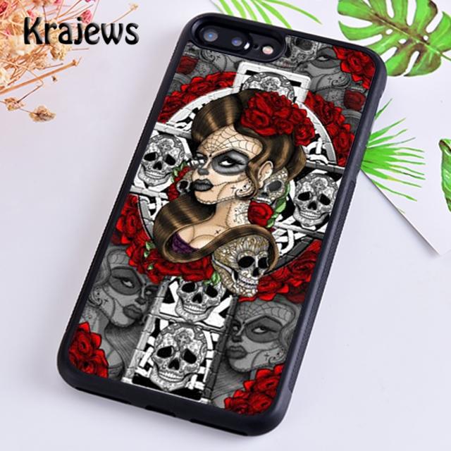 Чехол для телефона Krajews Candy Skull Sugar Day Of The Dead для iPhone 14 5s 6s 7 8 plus X XR XS 11 12 13 pro max Samsung S21 S22 ultra