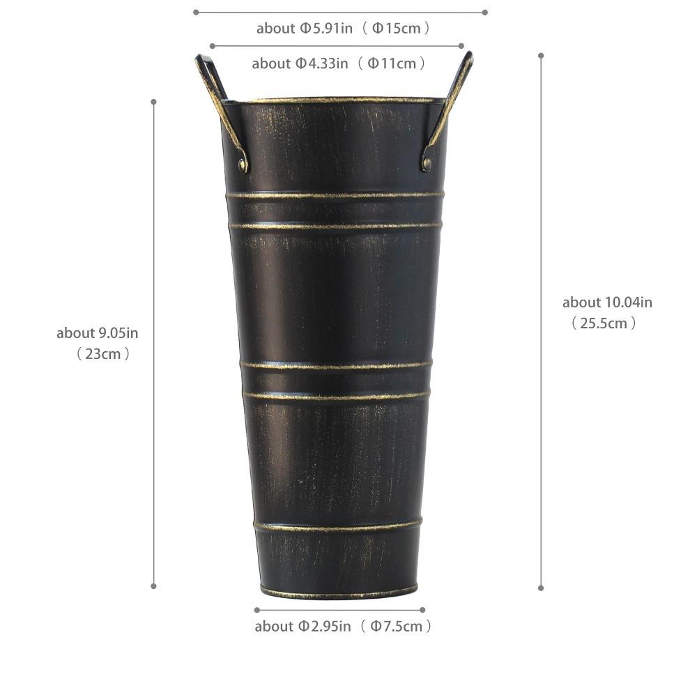 Retro Style Iron Vase Pastoral Style Flower Pot New Flower Arranging Bucket Office