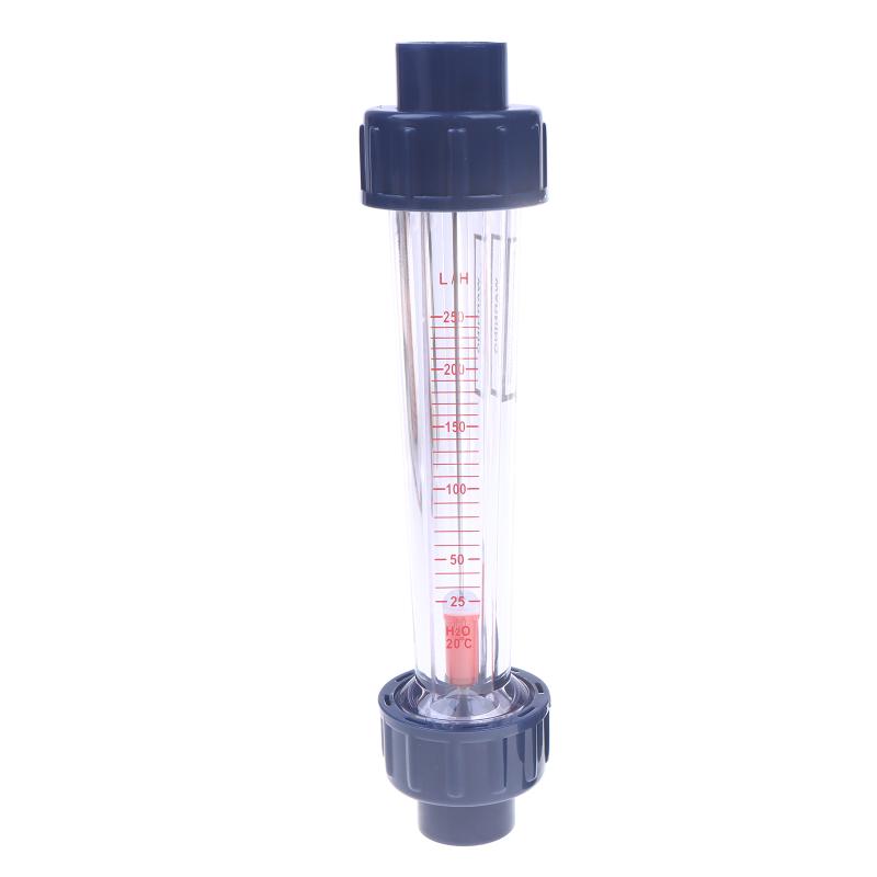 DN15 Short Plastic Flow Meter PVC Rotameter 20mm Bore with Guide Rod, 1/2" NPT Threads for Chemical/Liquid
