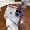 Luxury Square Clear Case For IPhone 14 Plus 13 11 12 Pro Max Mini XR X XS 7 8 SE2 Plating Frame Shockproof Lens Protect Cover