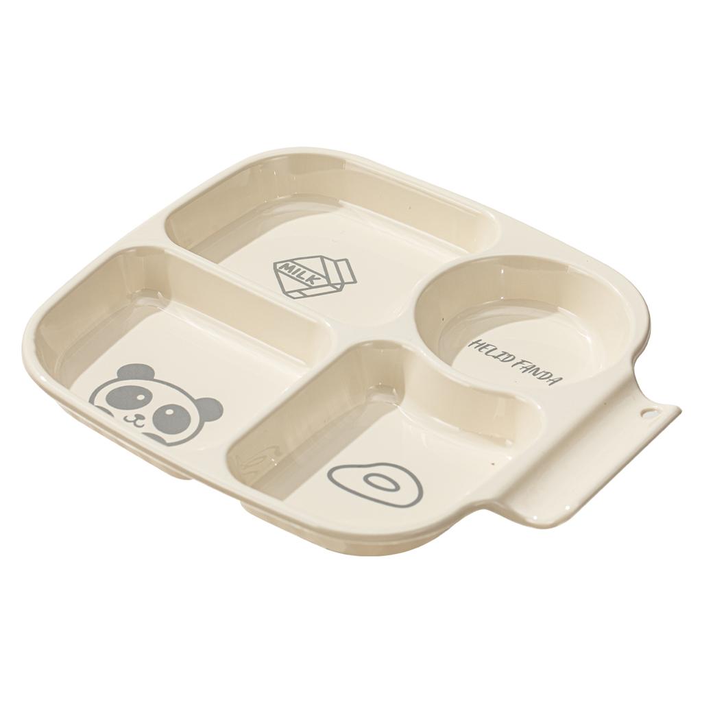 WORTHBUY New Cute Dinner Plate Dish With Compartments Reusable Fruit Salad Plates Weight Control Plastic Divided Food Plate