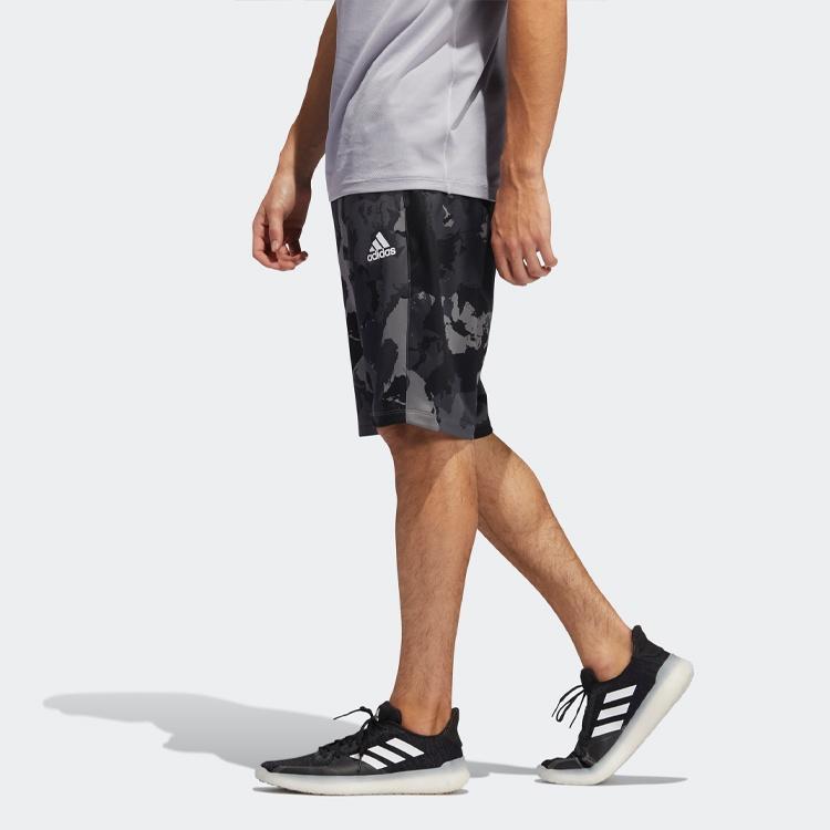 adidas Камуфляжные Короткие Спортивные Тренировочные Шорты с Камуфляжной Печатью Серые Мужские GH5161