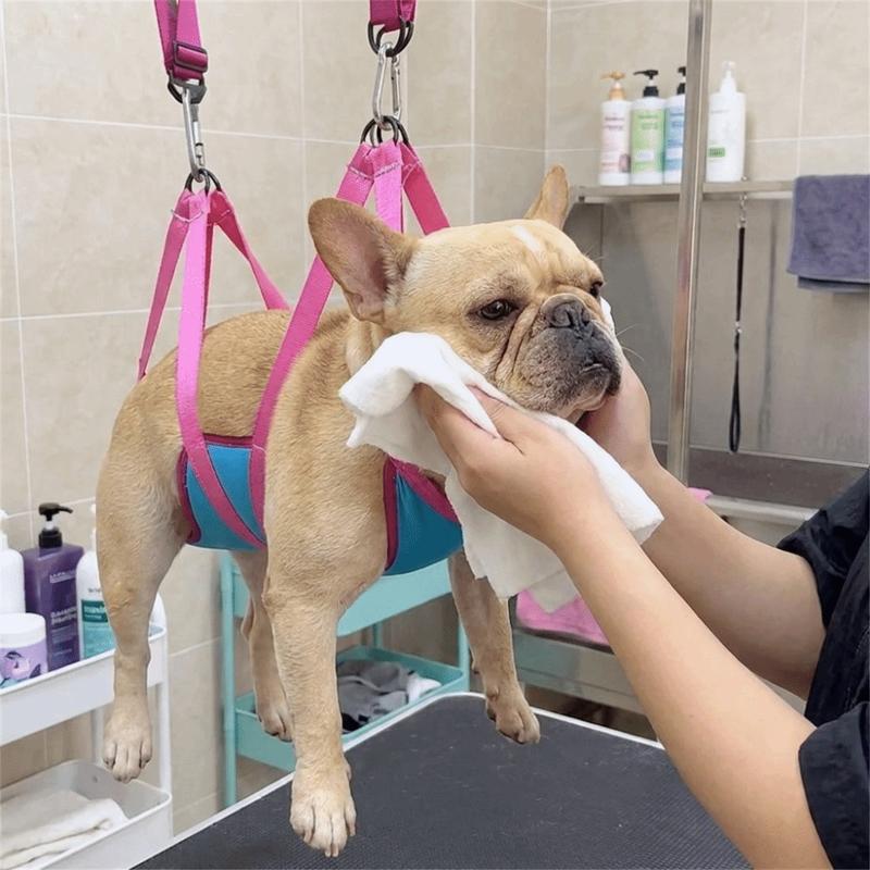 Adjustable Pet Grooming Hammock Hanging Breathable Pet Nail Trimming Hammock Comfortable Durable Cat Fixed Bath Bag Pet Grooming