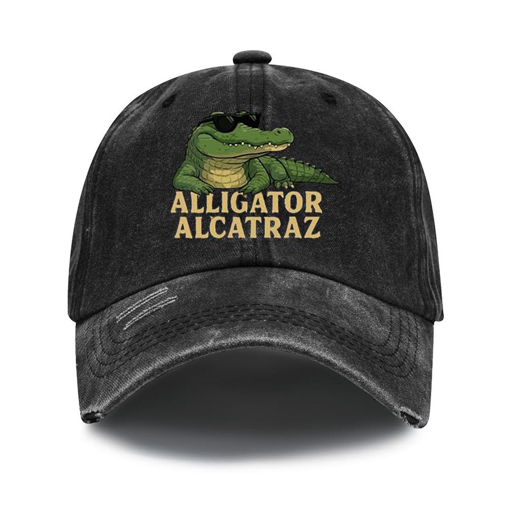 Washed Cotton Baseball Cap Breathable Alligator Dad Hat Comfortable Fashion Golf Hat Adjustable for Outdoor Sports