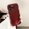 Ретро Бордовый Чехол-Бампер с Волнистым Краем для iPhone 17 16 Pro Max 15 13 11 12 14 Air Мягкий Силиконовый Задний Корпус