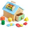 Montessori 4-in-1 Wooden Educational Toy: Coin Drop & Ball Box for Early Childhood Learning