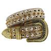 Ремень со стразами для женщин Хип-хоп Панк Нон-мейнстрим Тренд Универсальный Широкий Пояс Печать Вспышка Алмазный Ремень