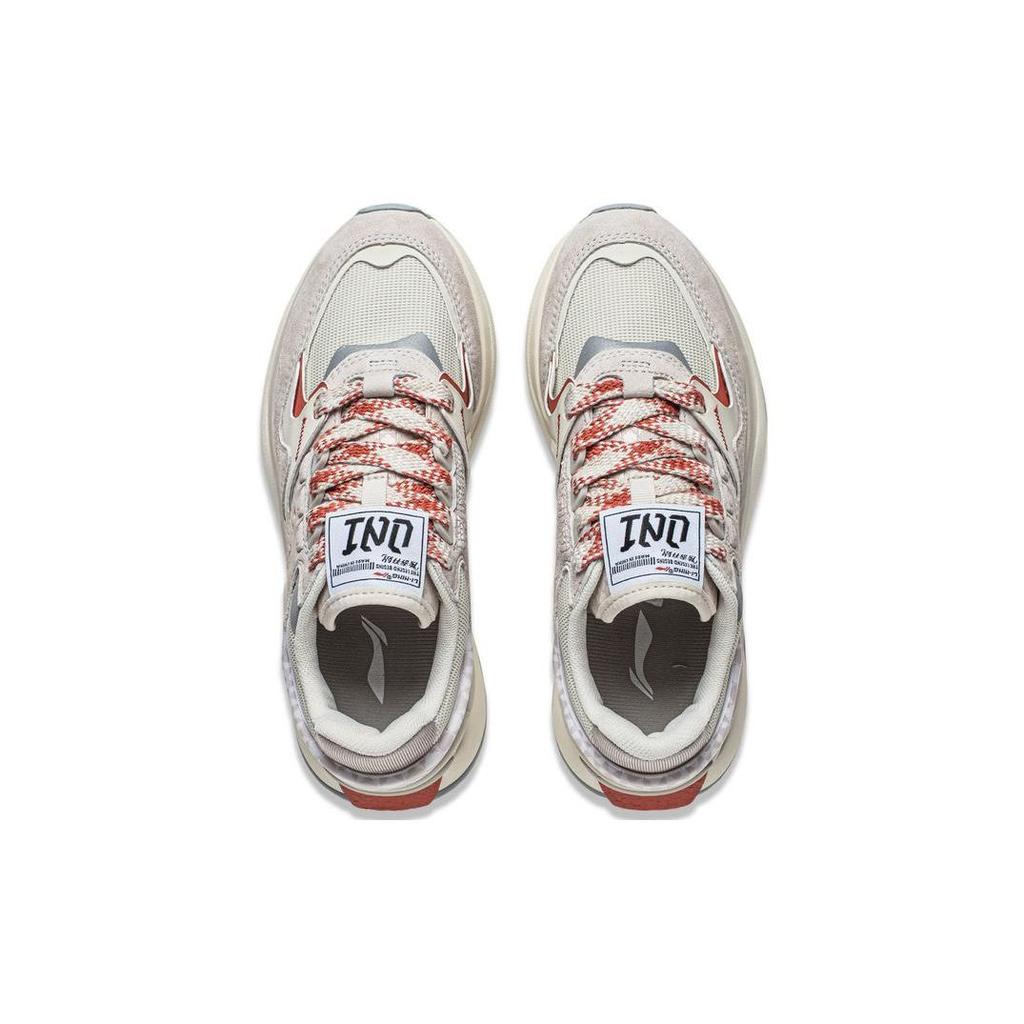 Li Ning Chuxin V2 CNY Versatile Trendy Easy Comfortable Thick Sole Height Increasing Non-Slip Wear-Resistant Casual Shoes Women Sneaker Gray AGCU062-1