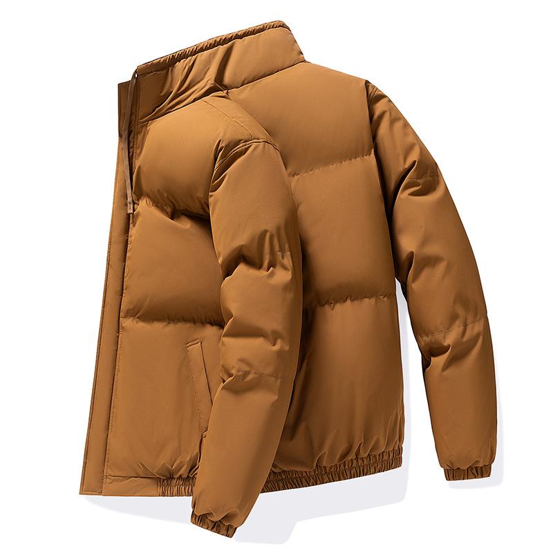 Строго отобранная хлопковая одежда мужская большого размера зимняя свободная с капюшоном однотонная хлебная одежда короткая теплая куртка
