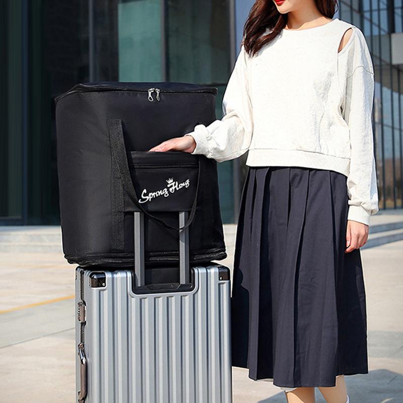 Универсальная сумка для багажа на колесах может переносить дорожную сумку с большой вместимостью и двухслойным расширением для хранения, складная сумка для ручной клади