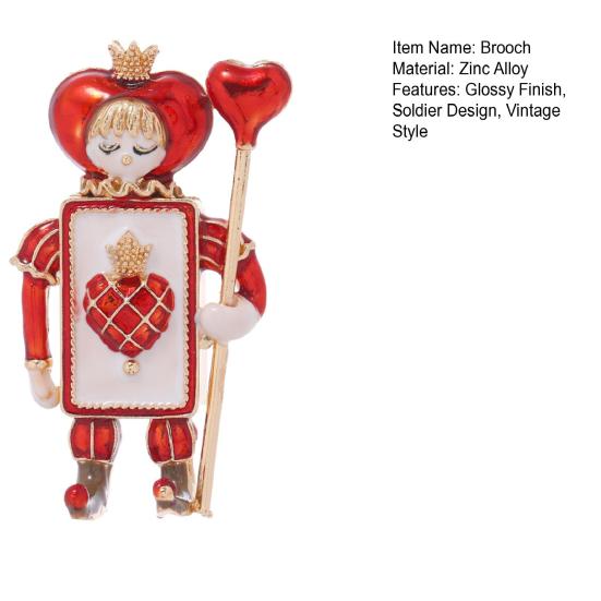 Брошь Солдат Черви Пики Ретро Эмалевая Брошь Пин Милый Солдат Нагрудный Значок Аксессуар для Рубашки Пальто Шляпы Сумки Женский Мужской Рождественский Наряд