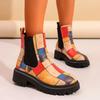 Fashion Shoes for Women 2024 High Quality Sleeve Women's Boots Winter Round Toe Mixed Colors Short Barrel Chunky Heels Fashion Boots