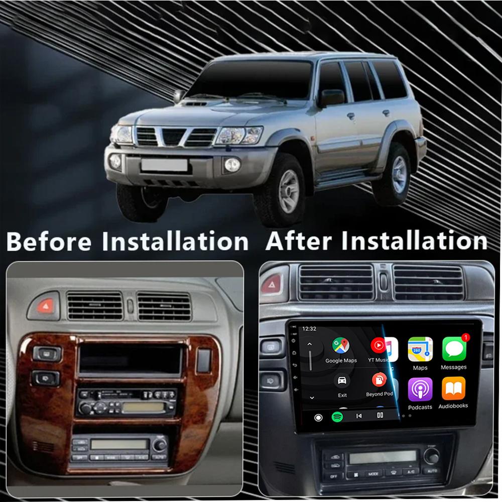 Автомагнитола Android 14 для Nissan Patrol 1997-2005 CarPlay Стерео GPS-навигация Мультимедийный видеоплеер Автомагнитола Аудио 4G