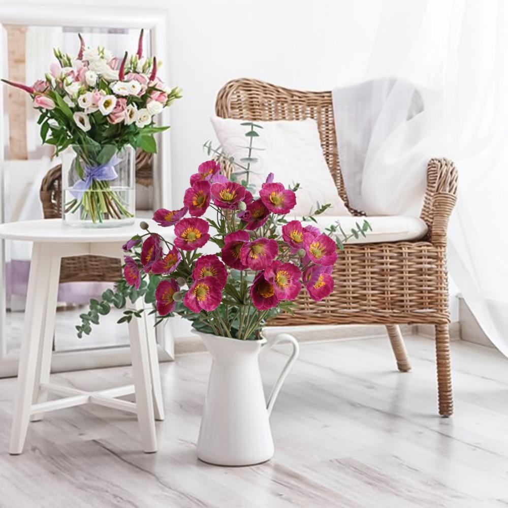 4 шт. искусственных цветов мака шелковые букеты для домашнего декора, свадьбы, украшения стола и вечеринок искусственные цветочные композиции своими руками