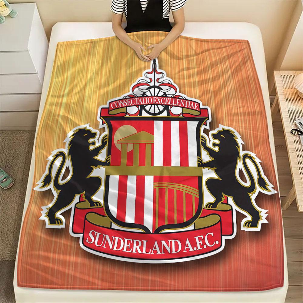 1PC Sunderland Association Football Club Patterned Flannel Blanket Suitable For All Seasons for Home Decor Warmth and Comfort Gifts Holiday Present