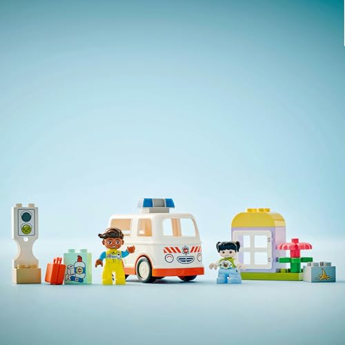 LEGO Duplo Город Скорая помощь, Игрушка, Подарок на день рождения, Обучающие кубики, Мальчики и девочки, Возраст 1,5, 2, 4, Малыши, Ролевые игры, Транспортное средство, Мин