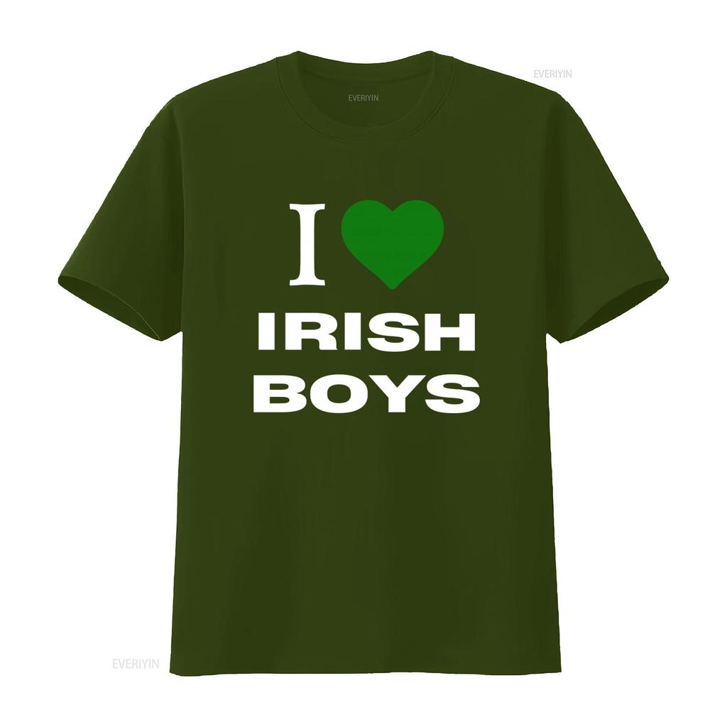 Футболка I Heart Irish Boys Любовь Модная Y2K День Святого Патрика Счастливый Слоганом винтаж Стиранная Мягкая Слегка Повседневная дизайнерская одежда