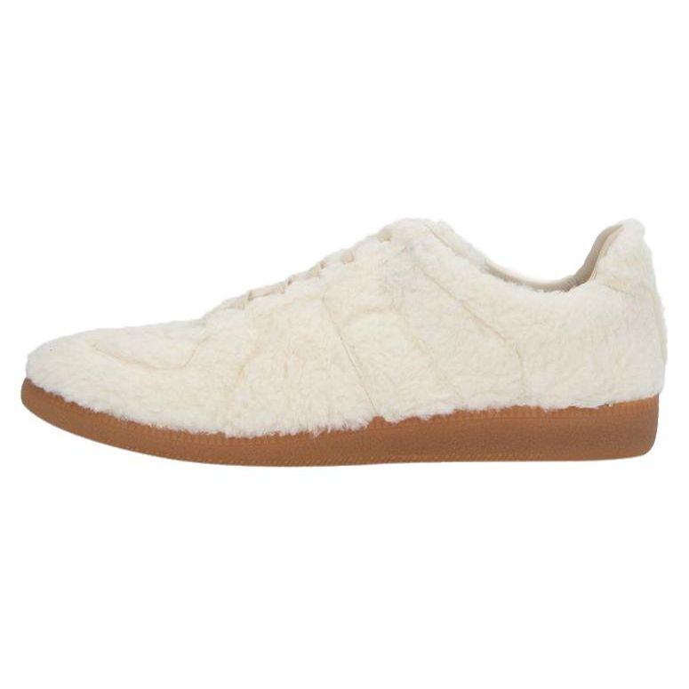Maison Margiela Shearling Replica Light Ecru Men Sneakers White S57WS0410-P4355-T1013