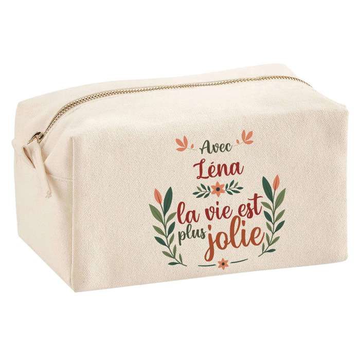 Trousse multifonction Léna la vie est plus jolie Cadeau Anniversaire Idée Personnalisé Rentrée | Trousse Scolaire Fournitures Bureau