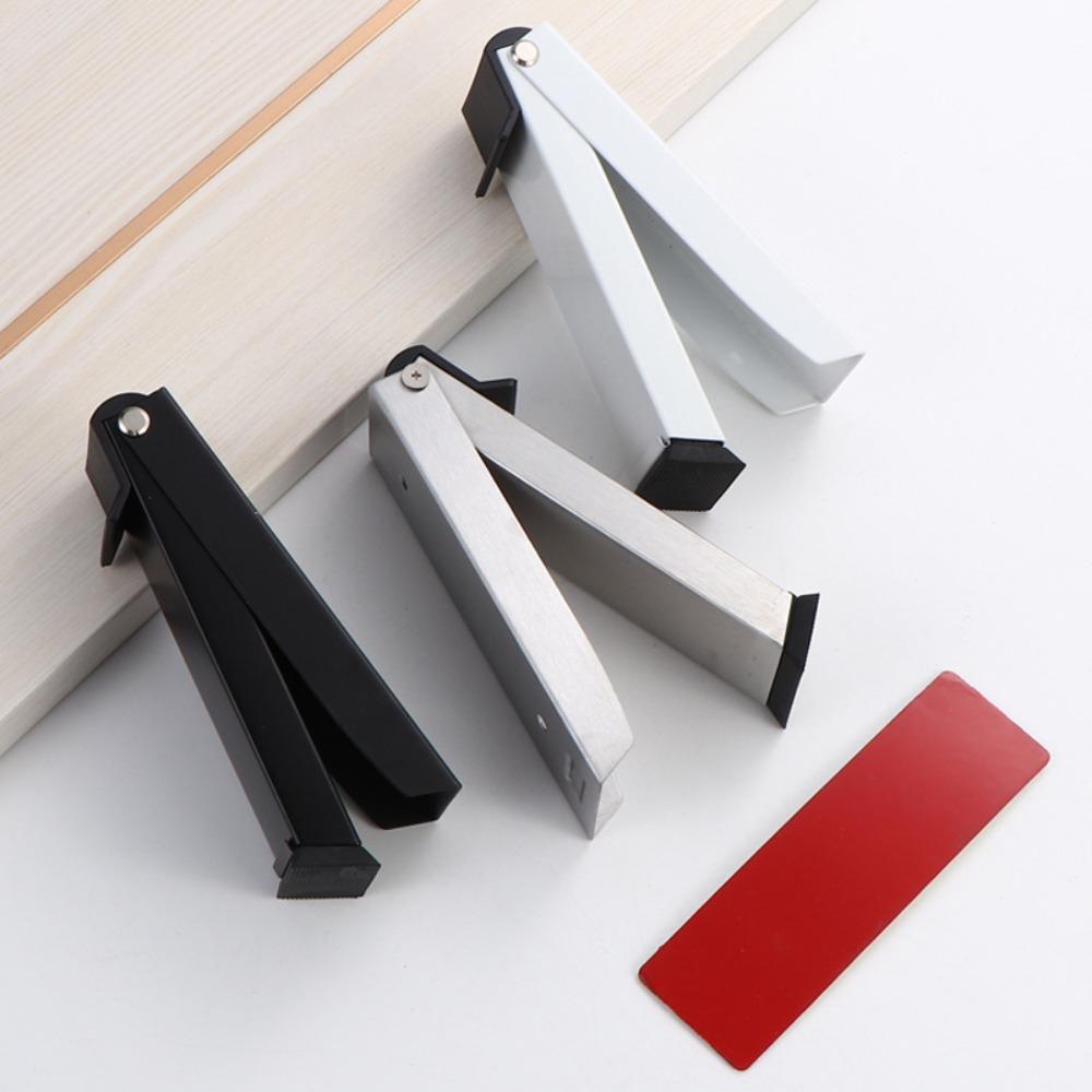 Self Adhesive Door Wedge Stainless Steel Door Holder New Folding Door Stop Door
