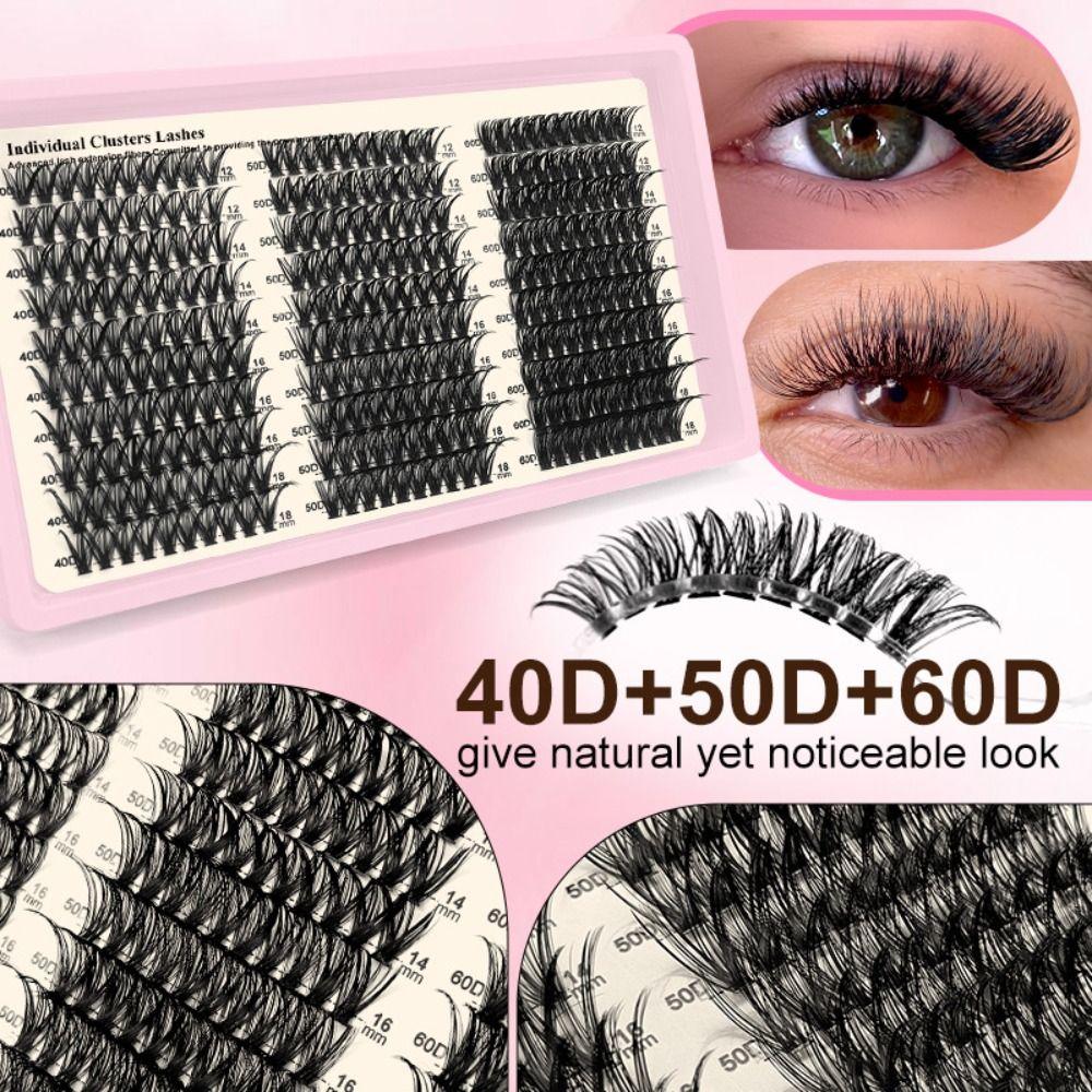 Natural Look False Eyelashes Wispy Style DIY Lash Extension Kit Makeup Enhancement