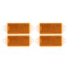 4pcs Rectangular Reflectors Screw On Plastic Enhance Traffic Safety Posts Reflectors for Trailer Truck Motorcycle Fence