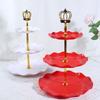 3 Tier Plastic Dessert Tower Trays Food Safety PP Material Fruit Plate Party Supplies