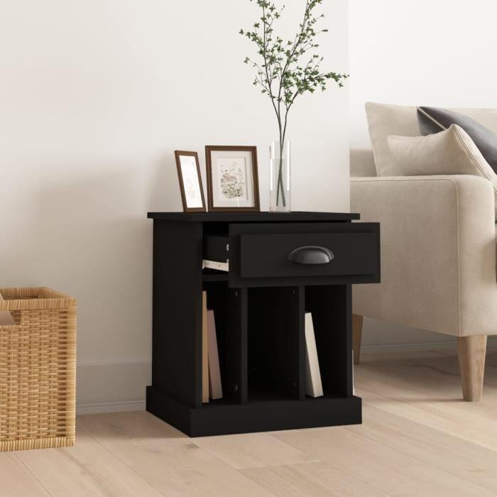 VidaXL Black Bedside Table 43x36x50 Cm 816346