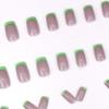 Минималистичные французские зеленые наклейки для ногтей - средней длины, свежие, в стиле горячей девочки, отбеливающие, носимые