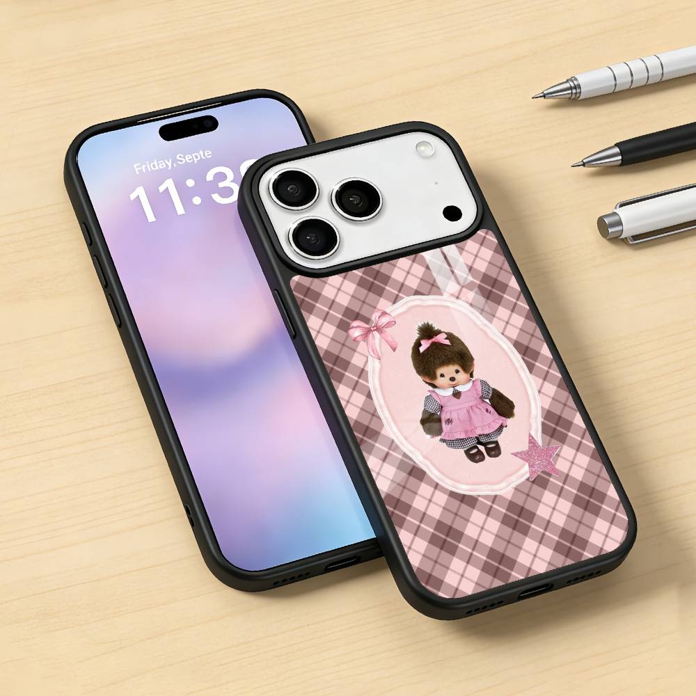 Cute M-Monchhichi Japanese Phone Case Magnetic For iPhone17 16 15 14 13 12 Pro Max For Magsafe Wireless Charging Cover