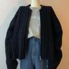 Style Solid Color Zipper Knitted Cardigan Women Autumn Winter Casual Twist Long Sleeve Sweater Jacket