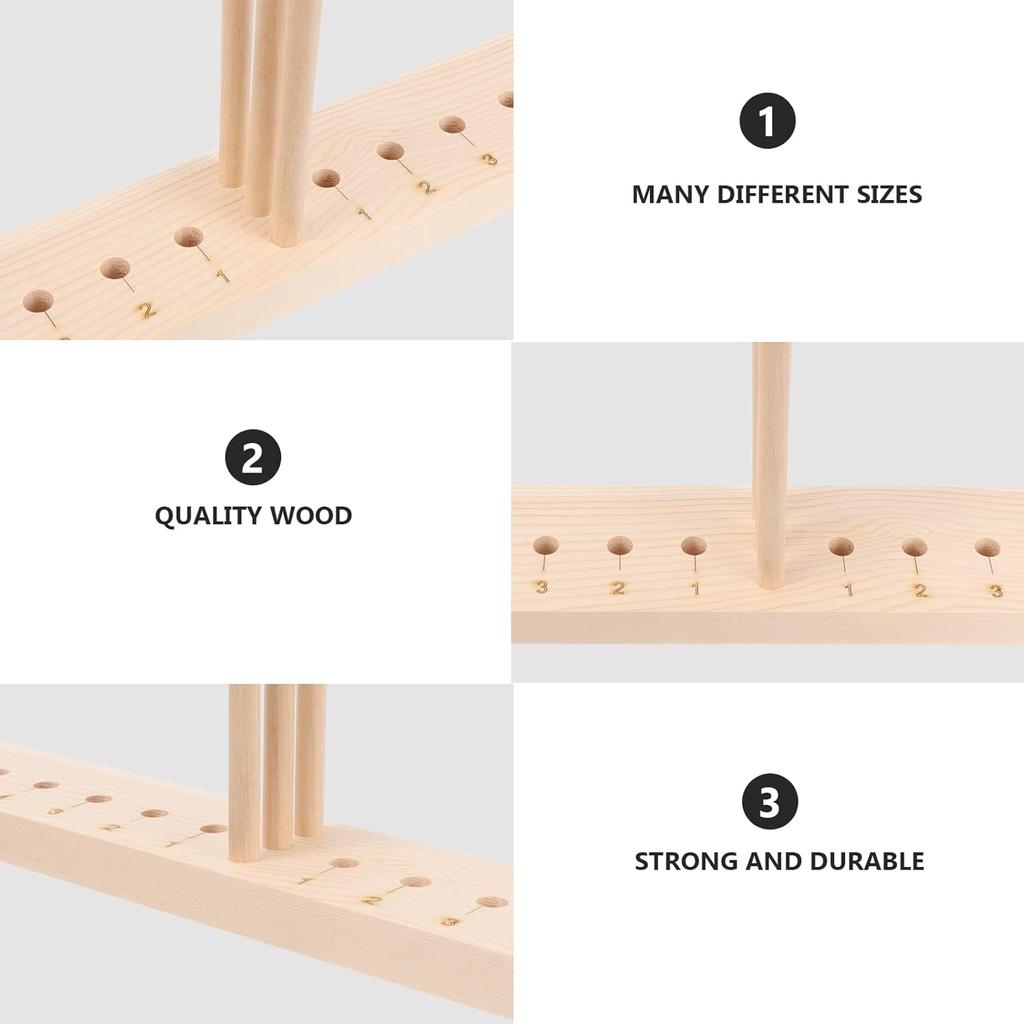 EXCEART Extended Wooden Bow Maker for Ribbon, Wreaths, Christmas, New Year Decorations, Corsages, Holiday Wreaths; Wooden, Adjustable, 15 Holes, 3