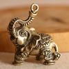 Elephant Keychain Pendant Versatile Sturdy for Bag Charms 1.3x1.3 Inches Brass