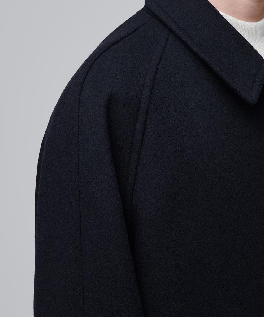 Musinsa Standard Cashmere Blend Oversized Balmacaan Coat [Navy]