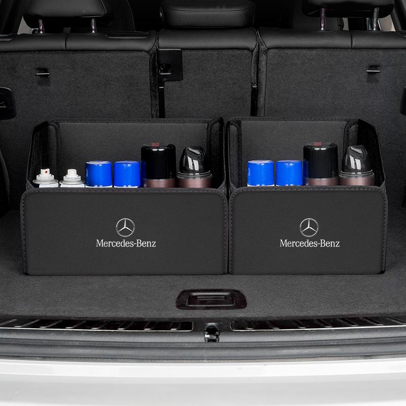 MEA4 Car Trunk Storage Box High-capacity Leather Organizer Case For Mercedes-Benz GLC X253 X254 C-Class W205 W206 A-Class W177 GLA GT