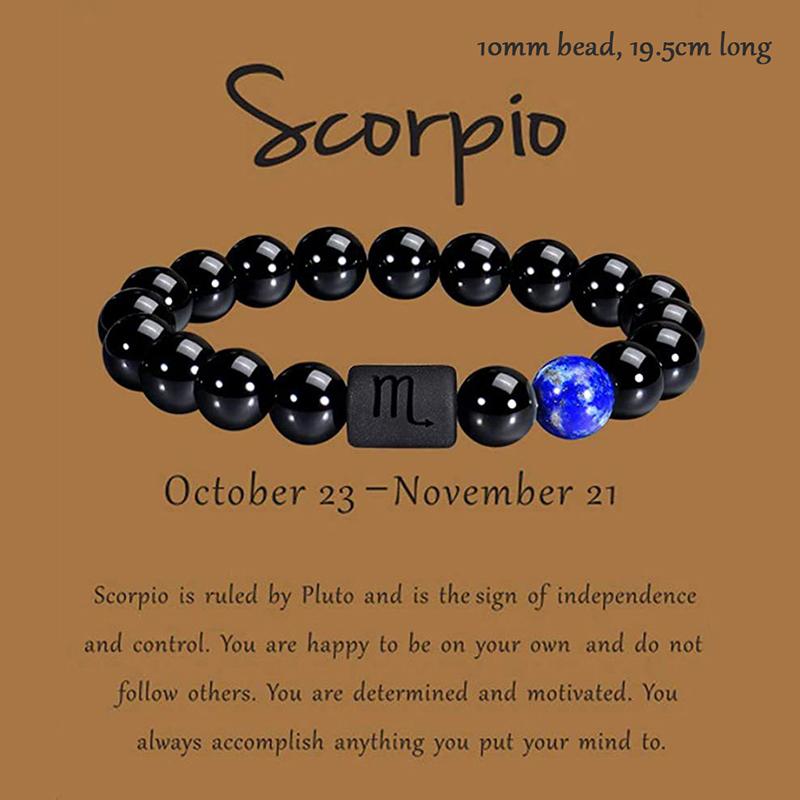 12 браслетов созвездий Homme, браслеты со знаками зодиака, креативный эластичный браслет из бисера для женщин и мужчин, ювелирные изделия для пар, подарки