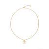 Chanel [24P Стиль Весна-Лето] Однотонное Ожерелье-Кулон с Декором Двойная C Женское Золотое