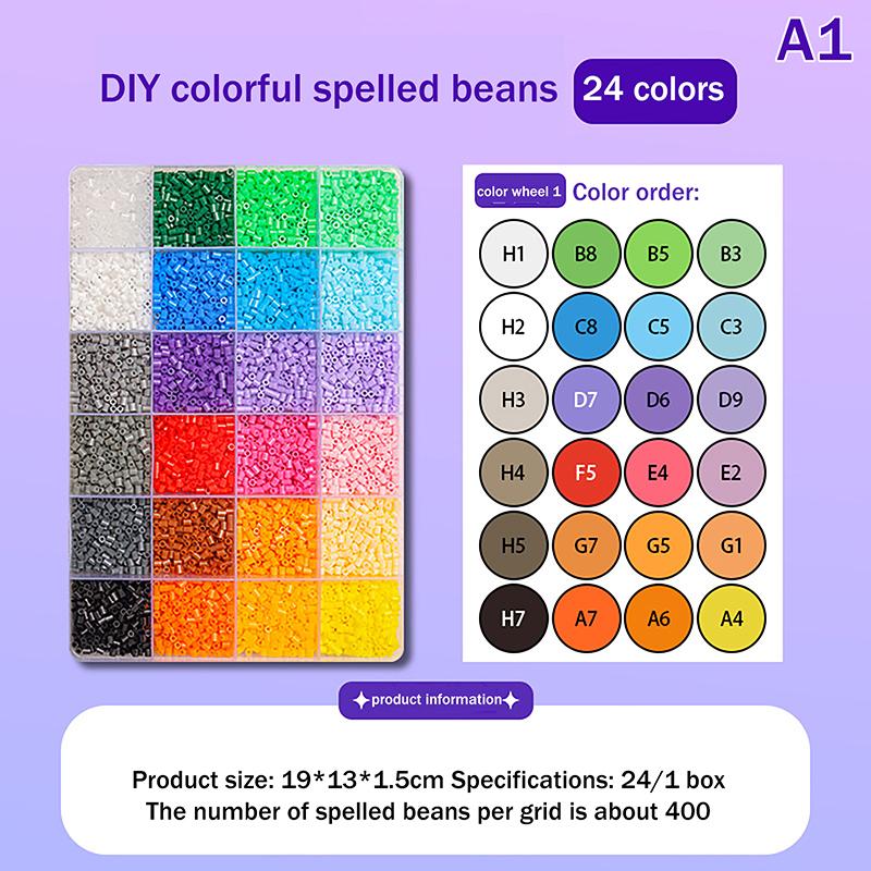 24 цвета/набор. Каждая ячейка содержит 400 шт. Мини-бусин, Термобусин, Бусин для мозаики Для детей DIY Высококачественные Мозаики Ручная работа Подарок Игрушка